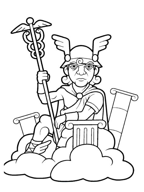 hermes transparent coloring page